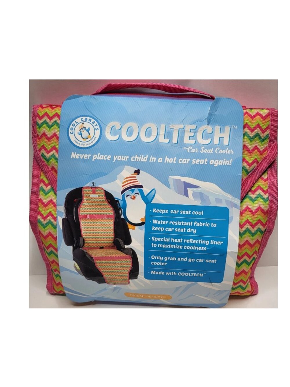 COOLTECH Car Seat Cooler Cool Carats Pink Multicolor Water Resistant Fabric Kids